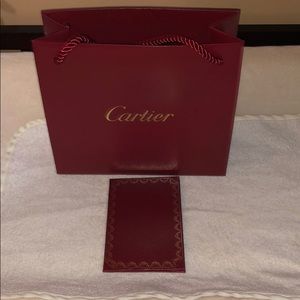 Authentic Cartier shopping bag & certificate cover